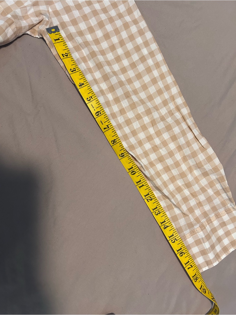 J. Crew Gingham Flannel Button Up Size M Tan & White 100% Cotton Casual - Picture 13 of 13